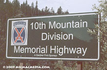 10th mtn highway sign 220