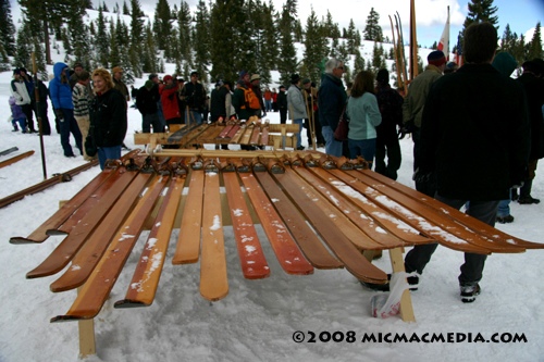Nugget #135 B Longboards lined up saw horses Nugget #135 B Longboards lined up saw horses